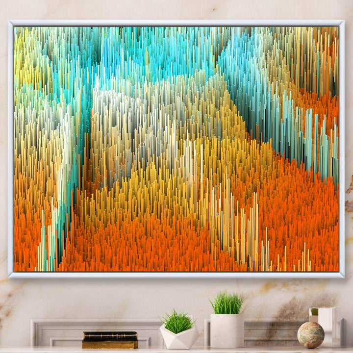 Macro Render Structure Yellow Orange - Modern Wall Art Prints