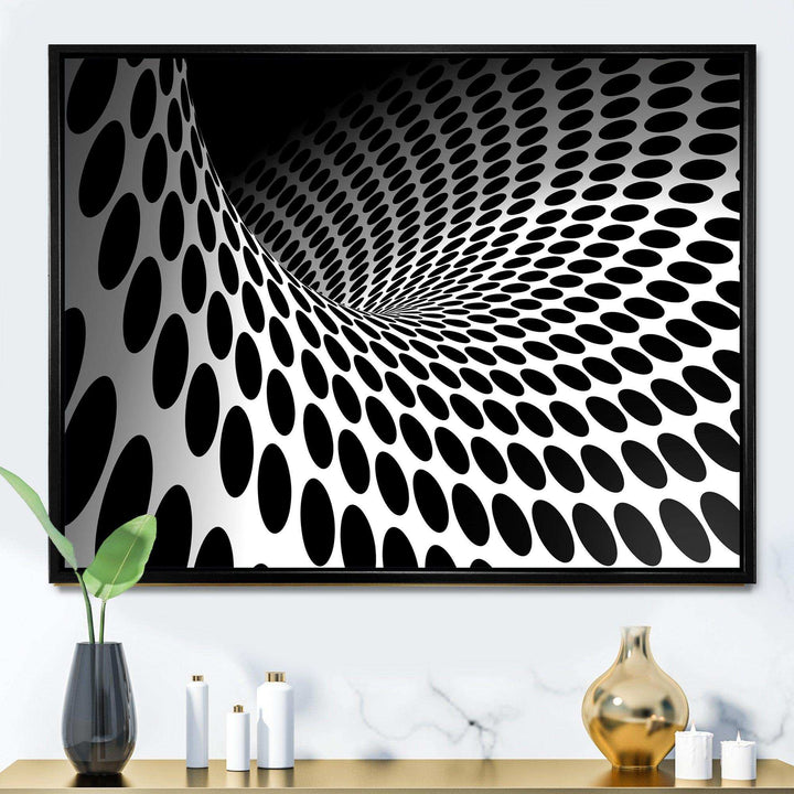 Waves and Circles Black n White - Modern Bedroom Wall Art