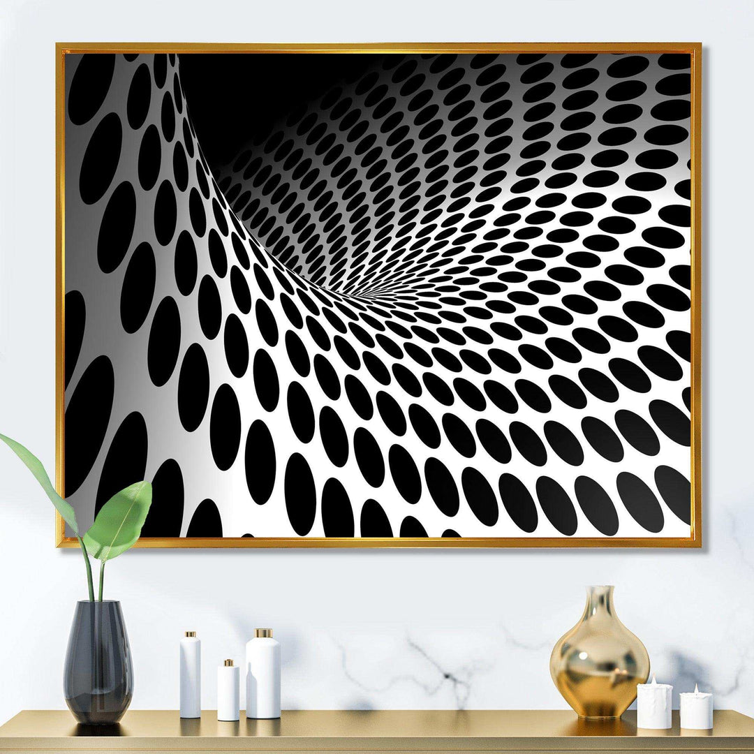 Waves and Circles Black n White - Modern Bedroom Wall Art