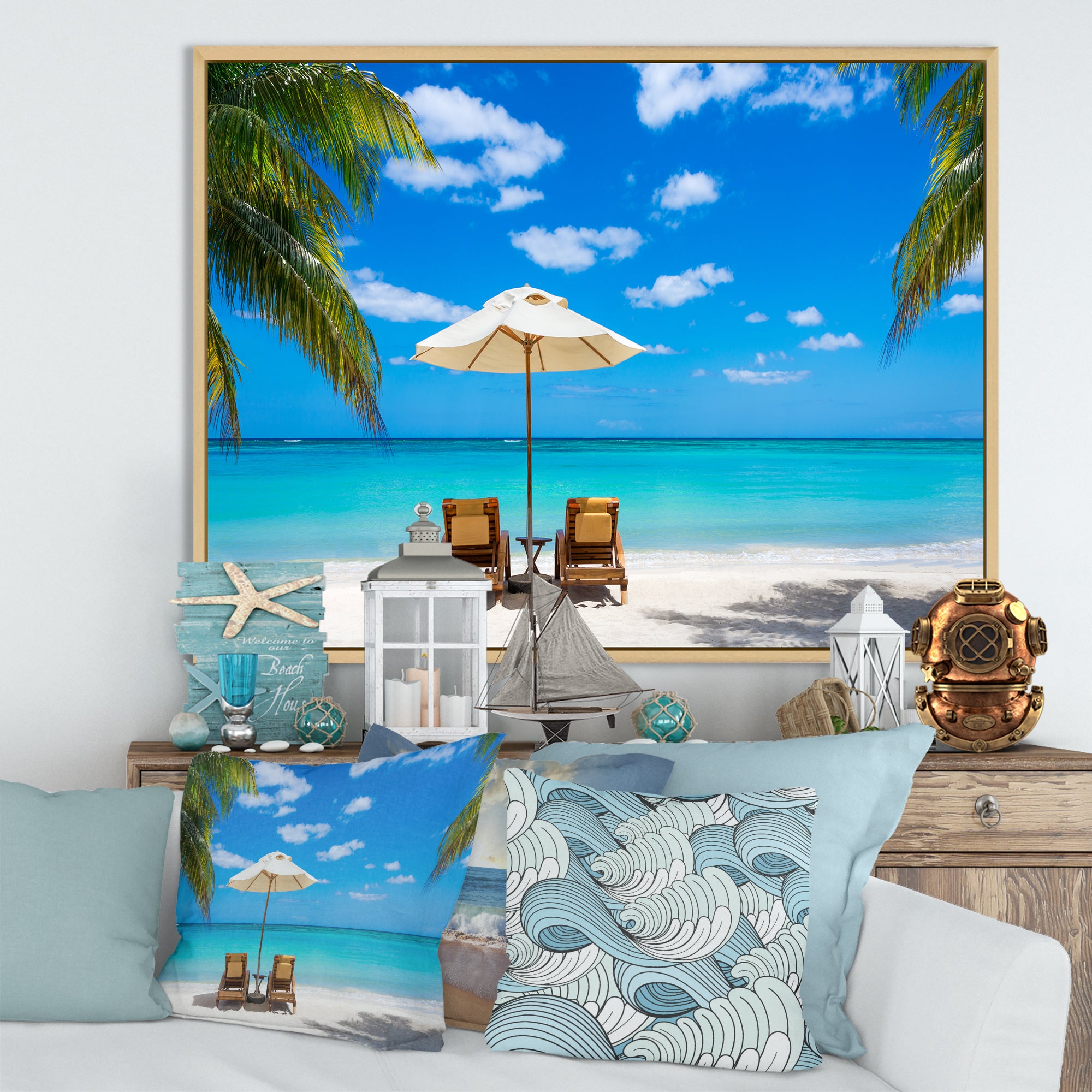 Turquoise Beach with Chairs