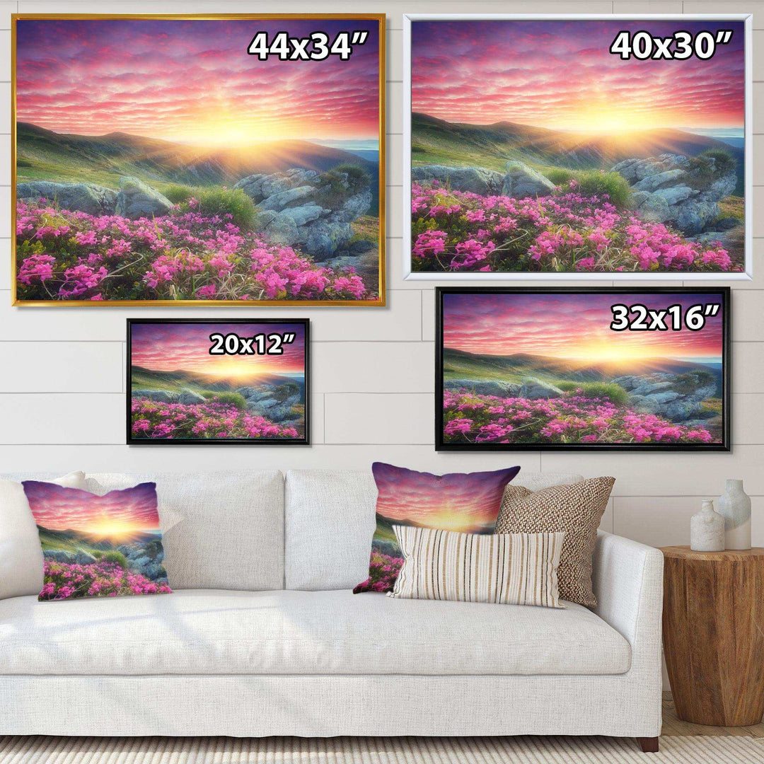 Morning with Flowers in Mountains