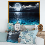 Romantic Full Moon Over Sea