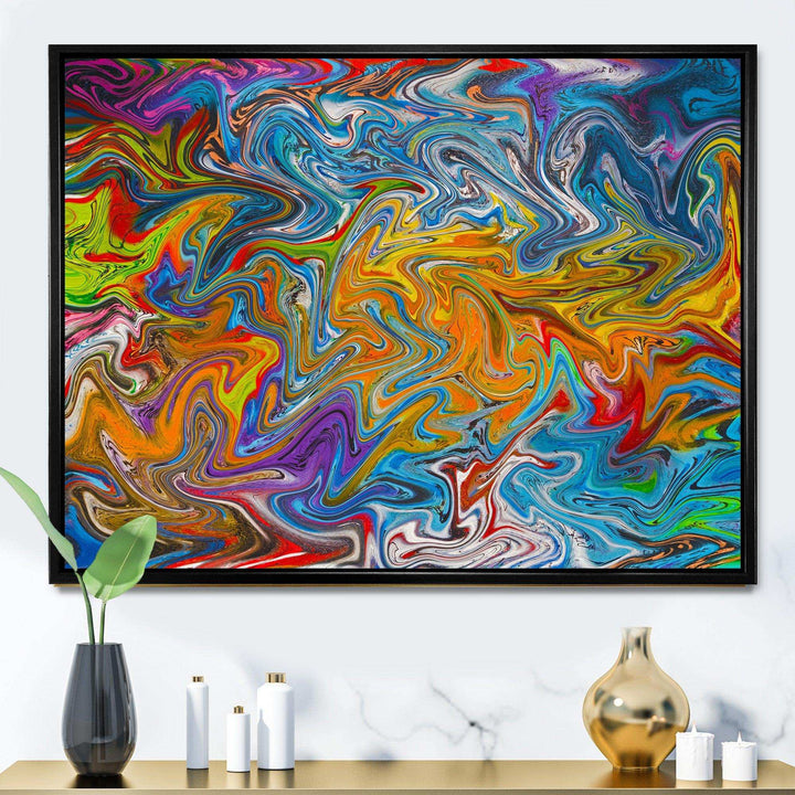 Fractal Flowing Colors - Modern Canvas Wall Art