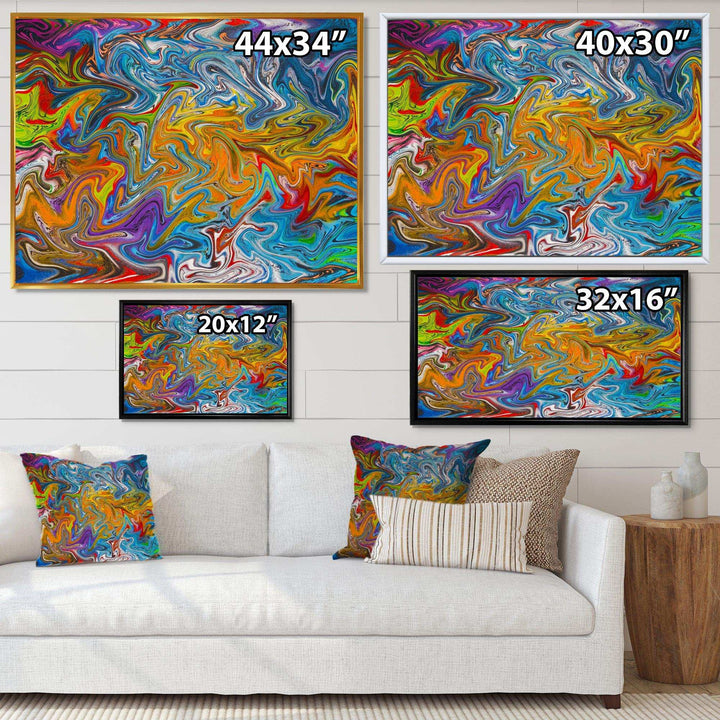 Fractal Flowing Colors - Modern Canvas Wall Art