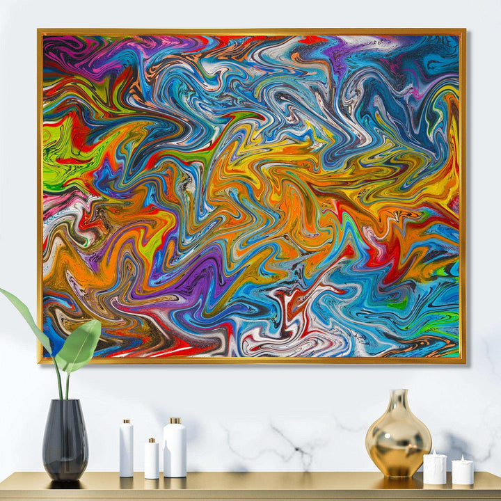 Fractal Flowing Colors - Modern Canvas Wall Art