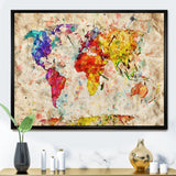 Vintage World Map Watercolor