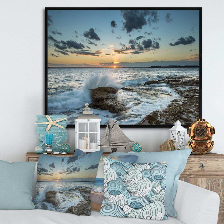 Designart Bright Sydney Sunset Over Sea - Beach Wall Art