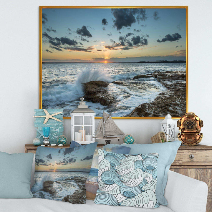 Designart Bright Sydney Sunset Over Sea - Beach Wall Art