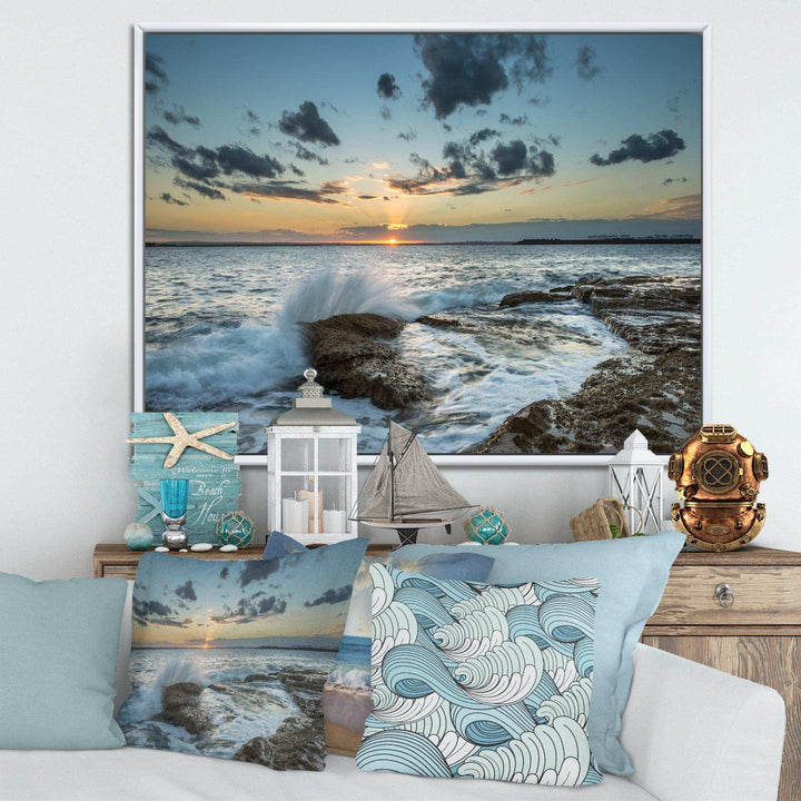 Designart Bright Sydney Sunset Over Sea - Beach Wall Art
