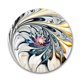 White Stained Glass Floral Art' Modern Mirror - Contemporary Oval or Round Wall Mirror - 32x32