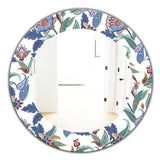 Tropical Mood Blue 1' Bohemian and Eclectic Mirror - Oval or Round Wall Mirror