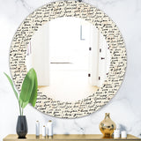 I Feel Love Text Pattern' Bohemian and Eclectic Mirror - Oval or Round Wall Mirror