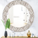 Leaves Of Palm Tree' Bohemian and Eclectic Mirror - Oval or Round Wall Mirror