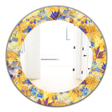 Imprints Flowers and Herb Pattern' Glam Mirror - Oval or Round Wall Mirror