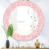 Pink Spheres 2' Farmhouse Mirror - Oval or Round Wall Mirror