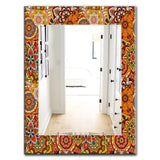 Pattern Tile With Mandalas' Bohemian and Eclectic Mirror - Oval or Round Wall Mirror