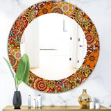 Pattern Tile With Mandalas' Bohemian and Eclectic Mirror - Oval or Round Wall Mirror