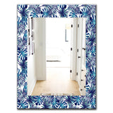 Tropical Mood Blue 3' Bohemian and Eclectic Mirror - Oval or Round Wall Mirror