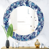 Tropical Mood Blue 3' Bohemian and Eclectic Mirror - Oval or Round Wall Mirror