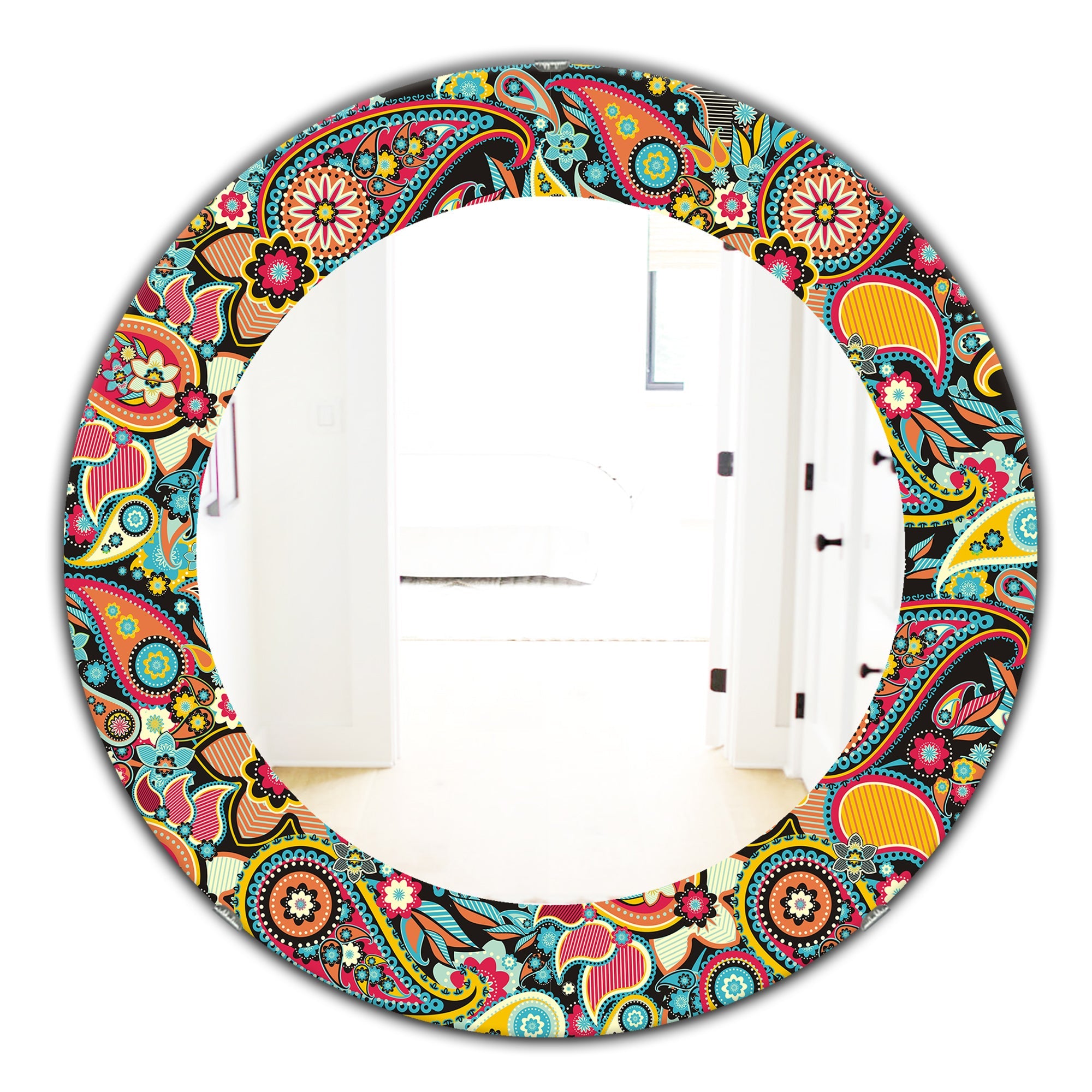 Paisley 8' Modern Mirror - Oval or Round Wall Mirror