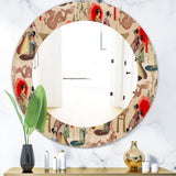 Japanese Geishas and Dragons' Bohemian and Eclectic Mirror - Oval or Round Wall Mirror