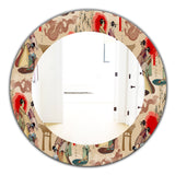 Japanese Geishas and Dragons' Bohemian and Eclectic Mirror - Oval or Round Wall Mirror