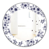 Vintage Style Flower Pattern' Farmhouse Mirror - Oval or Round Wall Mirror