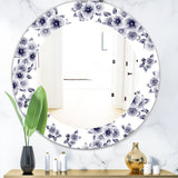 Vintage Style Flower Pattern' Farmhouse Mirror - Oval or Round Wall Mirror