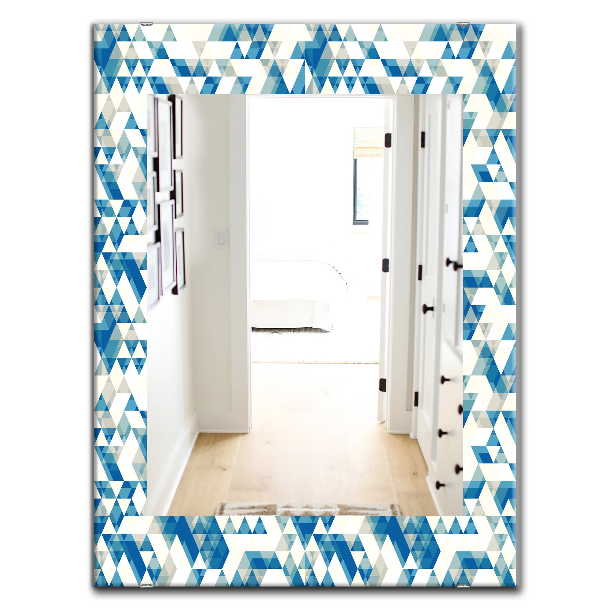 Triangular Colourfields 4' Modern Mirror - Oval or Round Wall Mirror