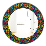 Obsidian Bloom 11' Bohemian and Eclectic Mirror - Oval or Round Wall Mirror