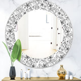 Texture In A Flower Design' Bohemian and Eclectic Mirror - Oval or Round Wall Mirror