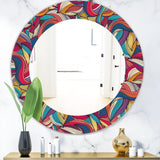 Colorful Wave Hand' Bohemian and Eclectic Mirror - Oval or Round Wall Mirror