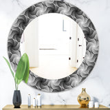 Monochrome Hexagon Geometric Pattern' Modern Mirror - Oval or Round Wall Mirror