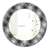 Monochrome Hexagon Geometric Pattern' Modern Mirror - Oval or Round Wall Mirror