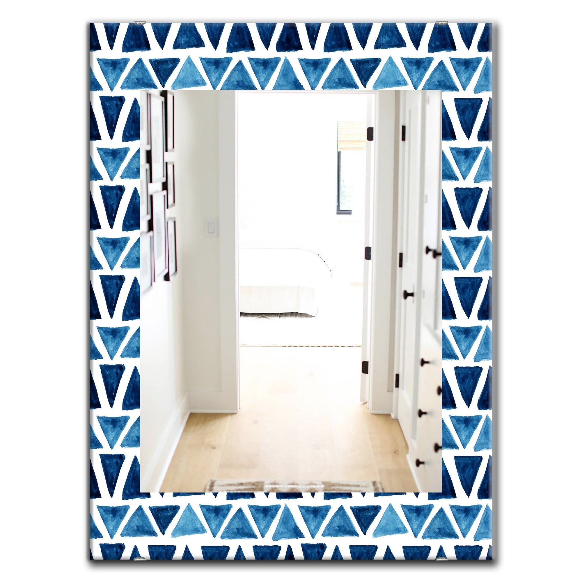 Triangular Colourfields 9' Modern Mirror - Oval or Round Wall Mirror