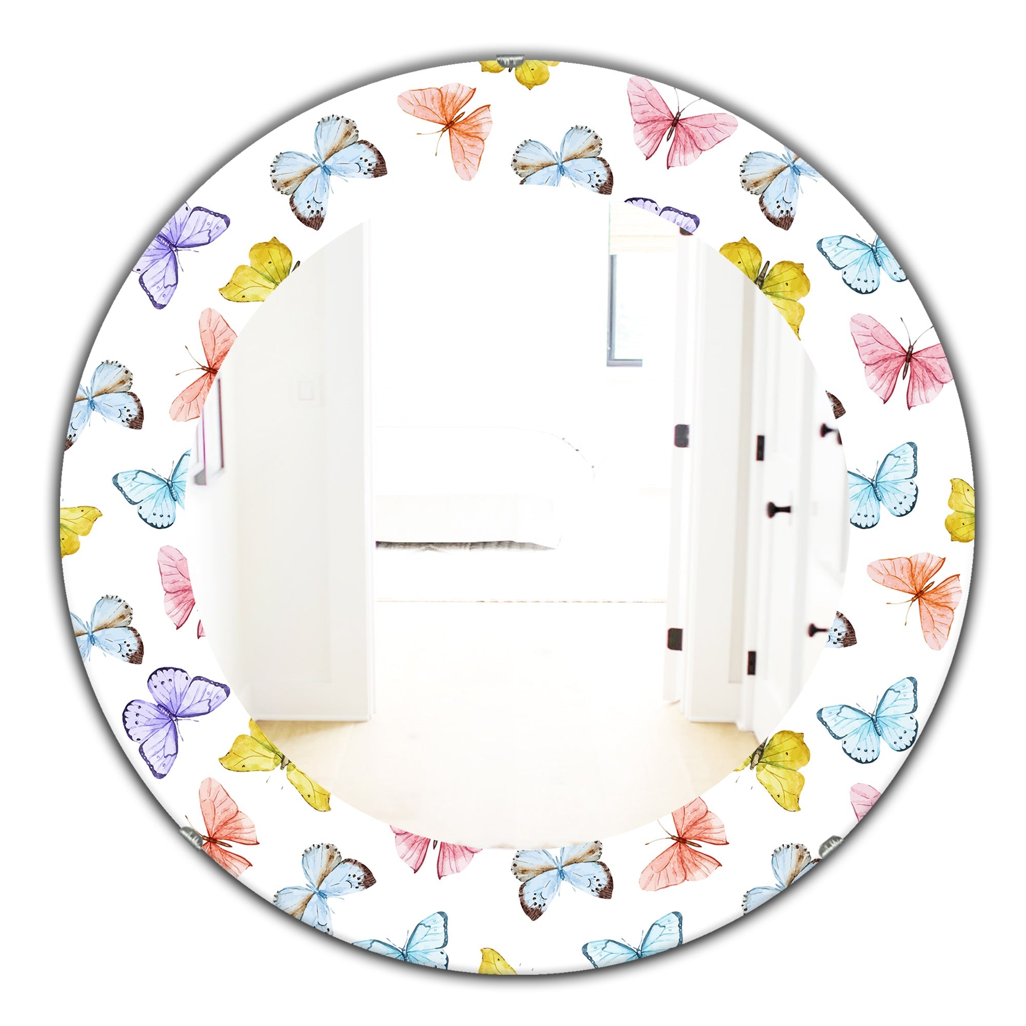 Butterfly 1' Traditional Mirror - Oval or Round Wall Mirror