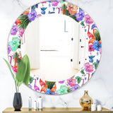 Flamingo 2' Bohemian and Eclectic Mirror - Oval or Round Wall Mirror