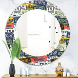 Us California Licence Plates' Modern Mirror - Oval or Round Wall Mirror
