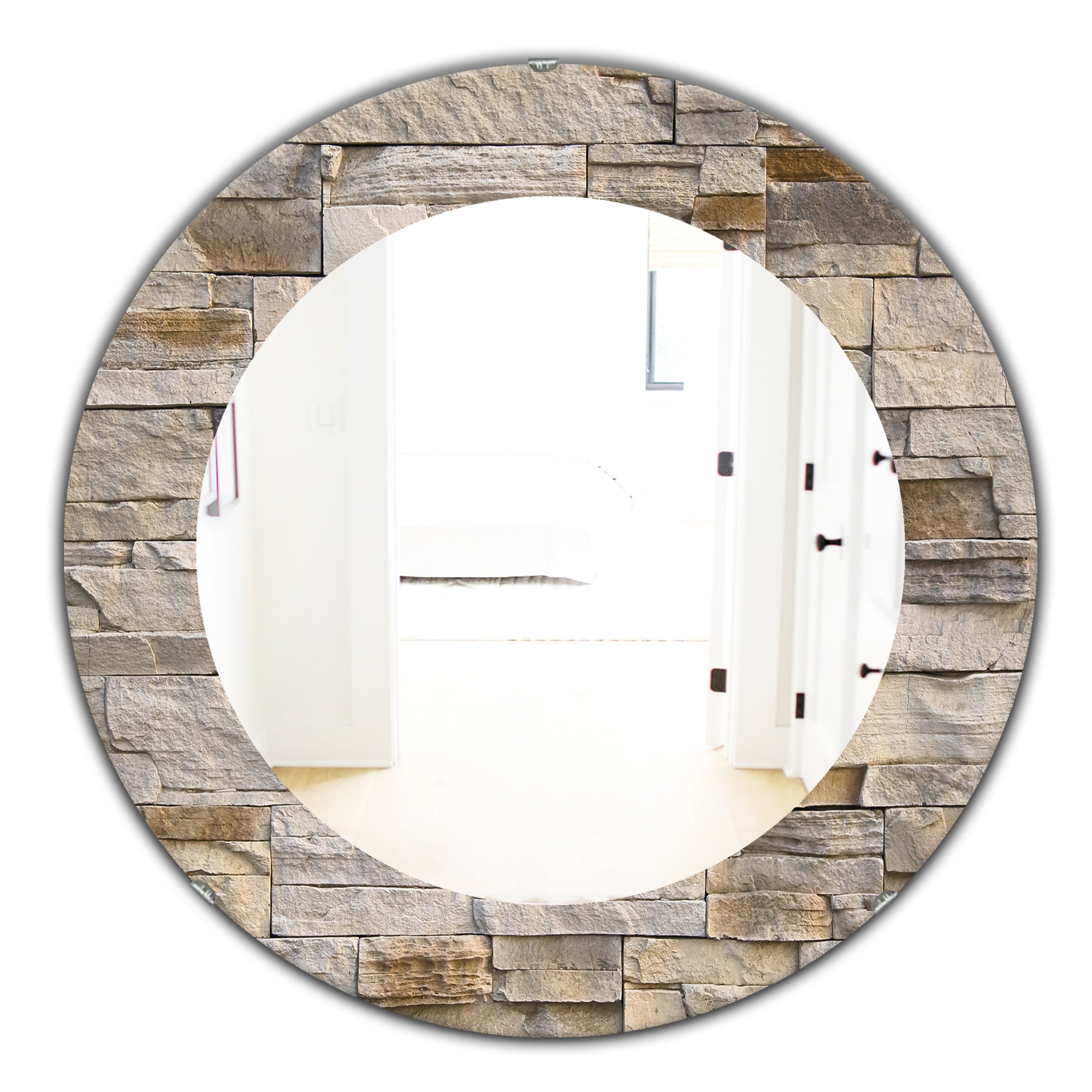 Stone 1' Modern Mirror - Oval or Round Wall Mirror