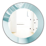 Light Blue Waves 2' Modern Mirror - Oval or Round Wall Mirror