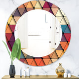 Triangular Colourfields 22' Modern Mirror - Oval or Round Wall Mirror