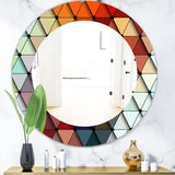 Triangular Colourfields 23' Modern Mirror - Contemporary Oval or Round Bathroom Mirror