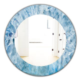 Geode Interior With Light Blue Crystals' Mid-Century Mirror - Oval or Round Wall Mirror