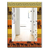 African Wildlife' Bohemian and Eclectic Mirror - Oval or Round Wall Mirror