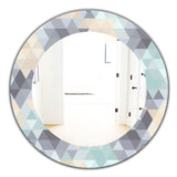 Triangular Colourfields 28' Modern Mirror - Oval or Round Wall Mirror