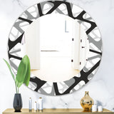 Black & White 4' Mid-Century Modern Mirror - Oval or Round Wall Mirror