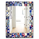 Retro Stars and Dots In Disco Style' Bohemian and Eclectic Mirror - Oval or Round Wall Mirror