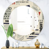 Retro London Good Morning' Mid-Century Mirror - Oval or Round Wall Mirror