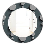 Circles Abstract Technology' Mid-Century Mirror - Oval or Round Wall Mirror