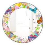 Bohemian Butterflies' Bohemian & Eclectic Mirror - Oval or Round Wall Mirror